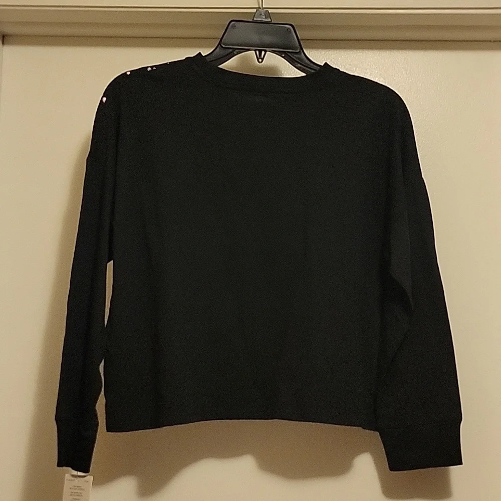 NWT: adidas Girls CrewNeck Long Sleeve Graphic Tee With Foil Logo & Purple Stars - Picture 4 of 12